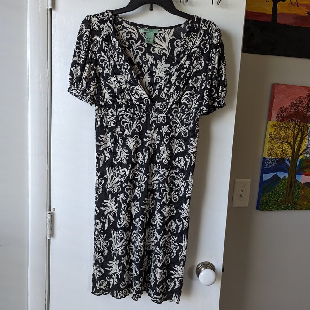 Maple Anthropologie Silk Filigree Black and White Dress Size XS